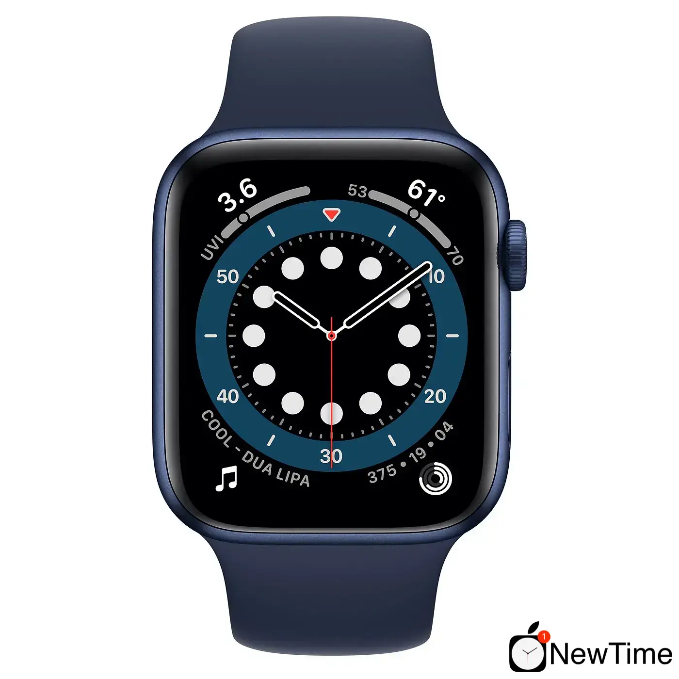 Apple Watch Series 6 GPS 44mm Blue Aluminium Case with Deep Navy Sport Band (M00J3)